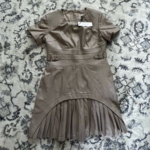 Karen Millen Leather Military Pleated Dress